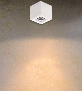 Faretto cubo da soffitto gu10 di gesso bianco isyluce