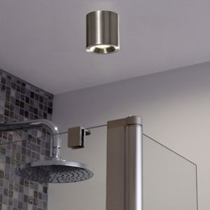 Faretto a soffitto per esterno cilindro nichel ip54