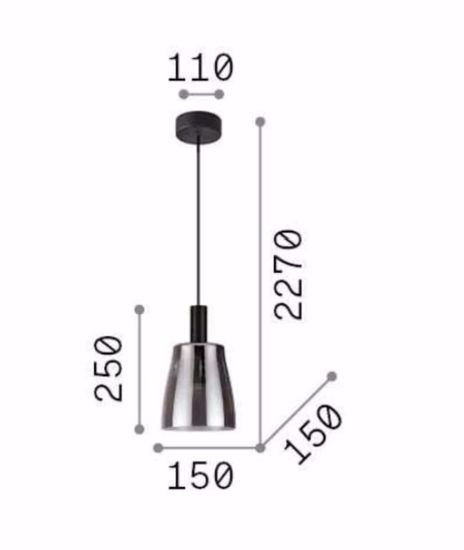 Ideal lux coco lampada in vetro a sospensione per cucina led 3000k cavo regolabile