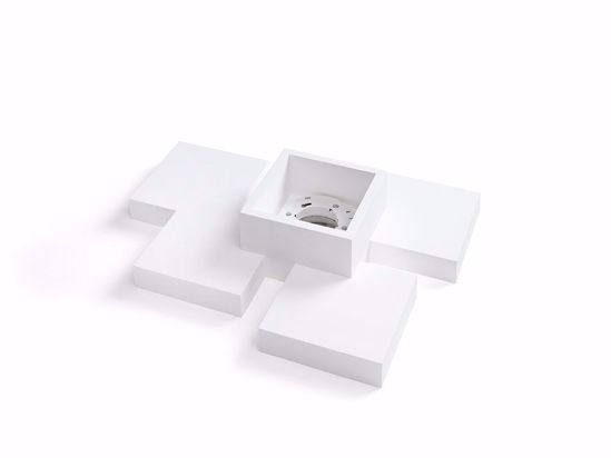 Plafoniera moderna quadrati gesso bianca pitturabile gx53