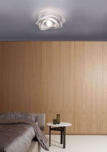 Plafoniera bianca 40cm moderna forma di rosa camera da letto