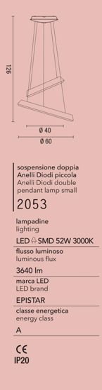 Affralux anelli diodi sabbia lampadario led 54w 3200k tortora