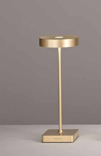 Ondaluce lampada da tavolo senza fili design oro led 3w 3000k ricarica usb ip54