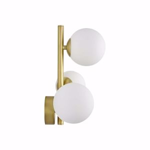 Applique ideal lux perlage ap3 ottone moderna 3 sfere vetro bianco