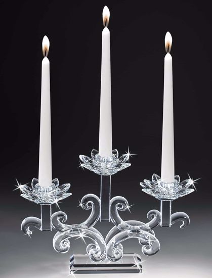 Candelabro di cristallo elegante candeliere tre fiamme da tavolo