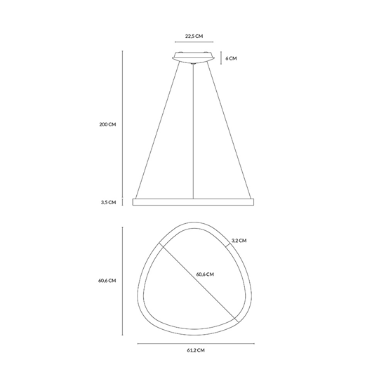 Vivida lifering lampadario moderno sabbia led 48w 3000k-4000k