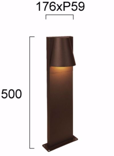 Lampione marrone da giardino 50cm moderno gu10 ip43