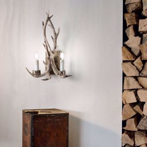 Chalet ap2 ideal lux applique da parete corna di cervo per casa di montagna due luci