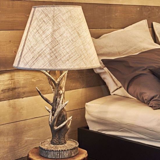 Ideal lux chalet tl1 lampada da tavolo corna di cervo per salotto casa in montagna