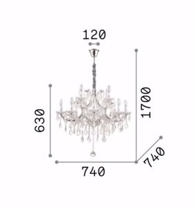 Napoleon sp12 ideal lux lampadario per salotto classico cristallo molato 12 luci