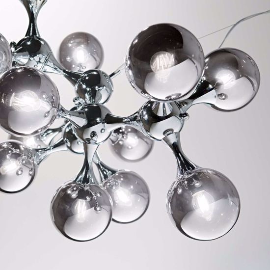 Ideal lux nodi sp15 lampadario moderno cromo sfere vetro cromo