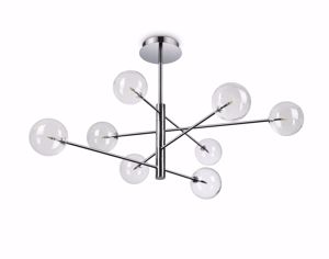 Ideal lux equinoxe sp8 lampadario 8 sfere vetro moderno cromo per soggiorno