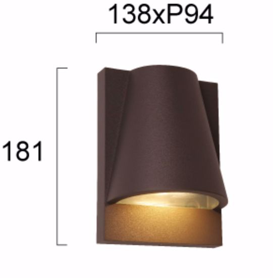 Applique per esterni marrone design moderno ip43 gu10 luce verso il basso
