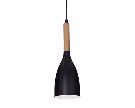 Manhattan sp1 ideal lux  nero lampadario pendente isola cucina legno naturale