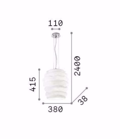Karma sp1 big ideal lux lampadario moderno design vetro bianco ondulato