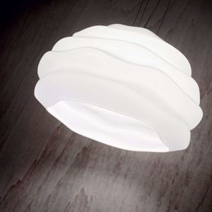 Karma sp1 small ideal lux lampadario per tavolo da pranzo campana vetro bianco ondulato