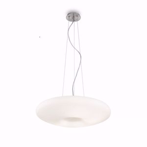 Ideal lux glory sp3 d50 lampadario cucina moderna disco vetro bianco luminoso