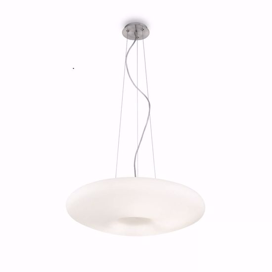 Glory sp5 d60 ideal lux lampadario moderno per soggiorno vetro bianco 60cm