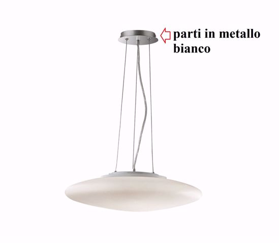 Smarties sp5 d60 lampadario moderno disco in vetro bianco ideal lux
