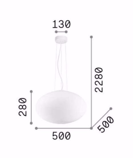 Candy sp1 d50 idea lux lampadario da cucina 50cm sfera vetro bianco