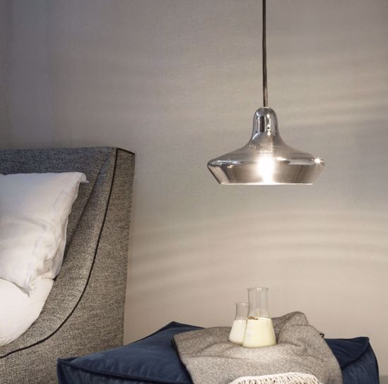 Ideal lux lido-3 sp1 lampadario da comodino camera da letto vetro fume