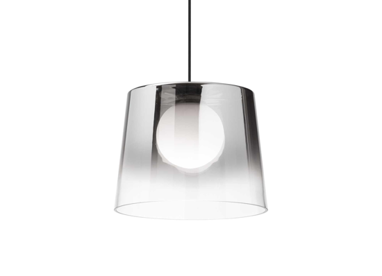 Fade sp1 ideal lux lampadario pendente vetro cromo trasparente per tavolo da pranzo