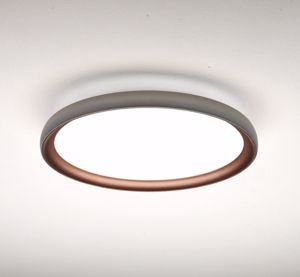 Plafoniera led 36w 3000k 4000k design rotondo rame e argento vivida atena