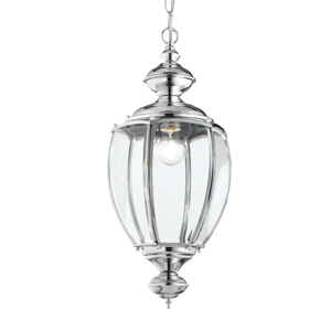 Ideal lux norma sp1 lampada a sospensione provenzale cromo vetro trasparente per cucina