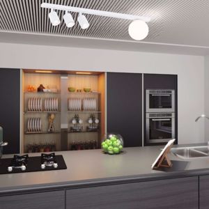 Spot bianco con faretti gu10 led per cucina moderna luci orientabili