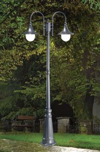 Cima pt2 lampione classico antracite due luci da giardino ideal lux