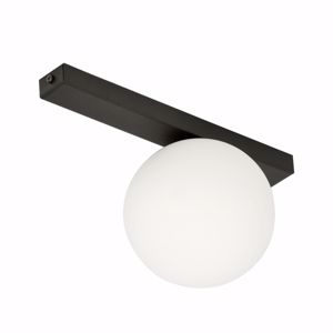 Plafoniera lampada da soffitto nera sfera bianca per interni