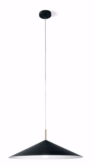 Grande lampada sospensione cono nero da cucna moderna miloox samoi