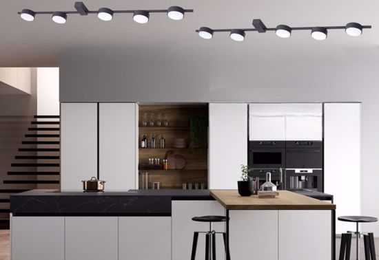 Plafoniera da soffitto barra nera moderna per cucina gx53 led