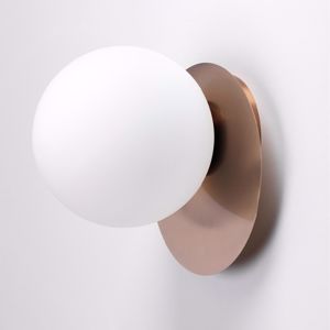 Vivida pearl oro rosa applique led 12w 3000k sfera vetro bianco