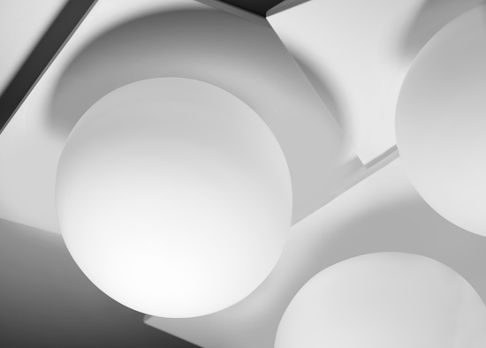 Plafoniera cicladi sforzin luminosa bianca moderna tre luci pitturabile
