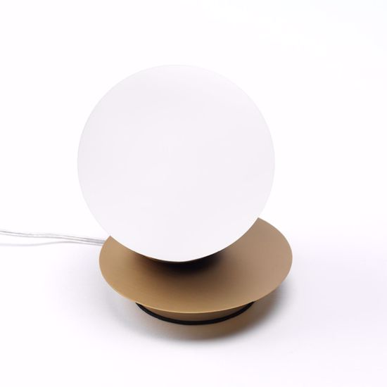Vivida pearl abat-jour moderna da comodino oro sfera vetro bianco led 8w 3000k