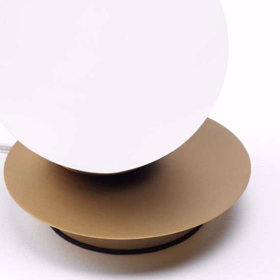Vivida pearl abat-jour moderna da comodino oro sfera vetro bianco led 8w 3000k
