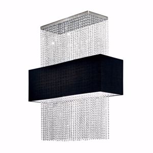 Phoenix sp5 ideal lux nero lampadario classico in tessuto nero e cristalli