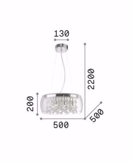 Ideal lux audi-80 sp8 lampadario moderno per salotto vetro fume&apos; otto luci