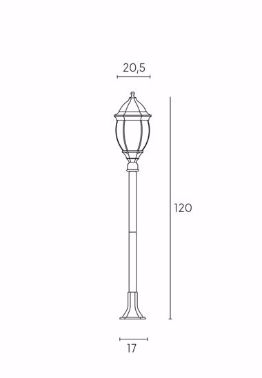 Lampione classico da giardino per esterno palo lanterna grigio scuro ip43