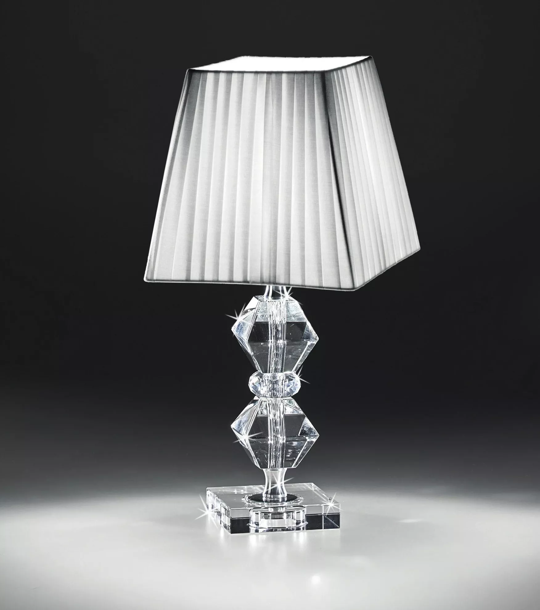 Abat jour lampada comodino vetro cristallo trasparente classica - 683D