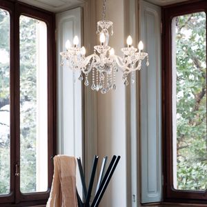 Tiepolo sp8 ideal lux grandi lampadari classici da salotto vetro e cristallo 8 bracci