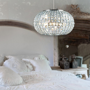 Lampadario calypso sp5 ideal lux sfera di cristalli per camera da letto