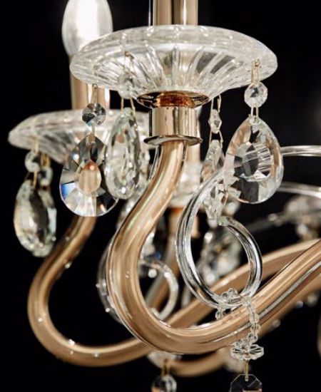 Negresco sp8 ideal lux lampadario classico in cristallo metallo oro con pendenti 8 bracci