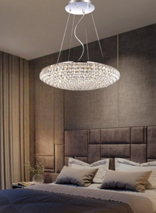 King sp7 lampadario di cristallo per camera da letto cromo ideal lux