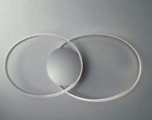 Plafoniera led 45w 4500k design moderna cerchi cromo
