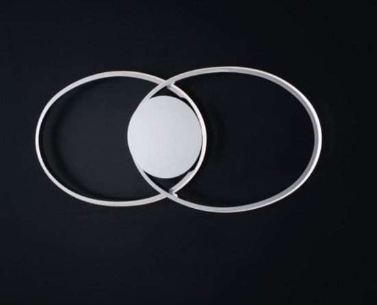 Plafoniera led 45w 4500k design moderna cerchi cromo