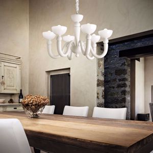 Bon bon sp8 ideal lux lampadario classico 8 bracci bianco per soggiorno salotto