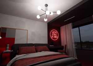 Sospensione design nera per soggiorno 6 luci sfere vetro bianco