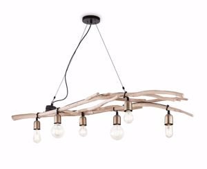 Ideal lux driftwood sp6 lampadario per salone casa in montagna sei luci rami legno